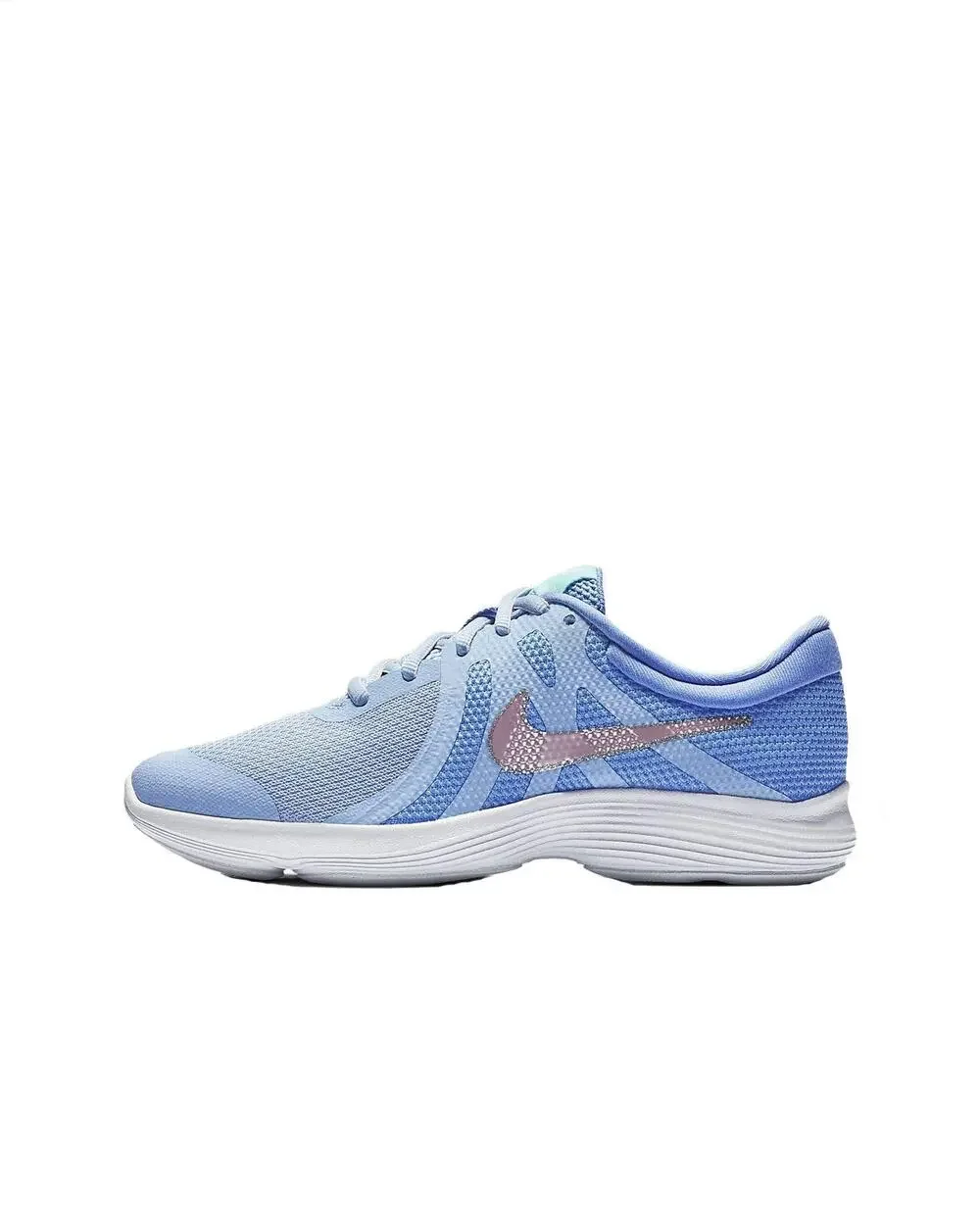 NIKE GIRL'S REVOLUTION 4(GS) RUNNING SHOES (ROYAL PULSE/PINK-FOAM, 5)